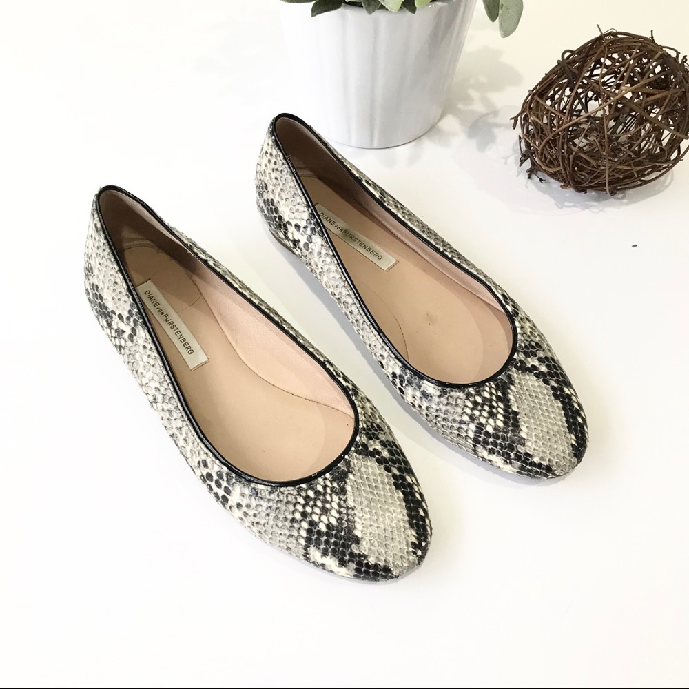 DVF Snake Print Slip On Ballet Flats